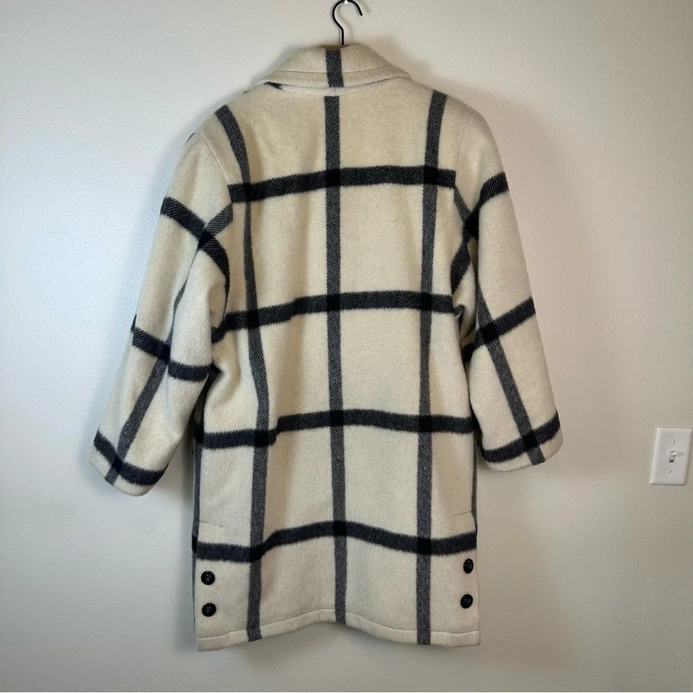 DALE DRESSIN For Paul Levy Designs Plaid Double-Breasted Women's Wool Coat - Picture 6 of 10